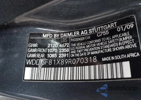 2009 Mercedes-Benz C 300 Luxury 4Matic/Sport 4Matic из США, поврежденный, VIN WDDGF81X89R070318